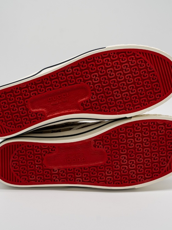 size 12G 12.5 US Gucci GG Supreme Loafers Sneakers Slip On Tennis Beige White main image 8
